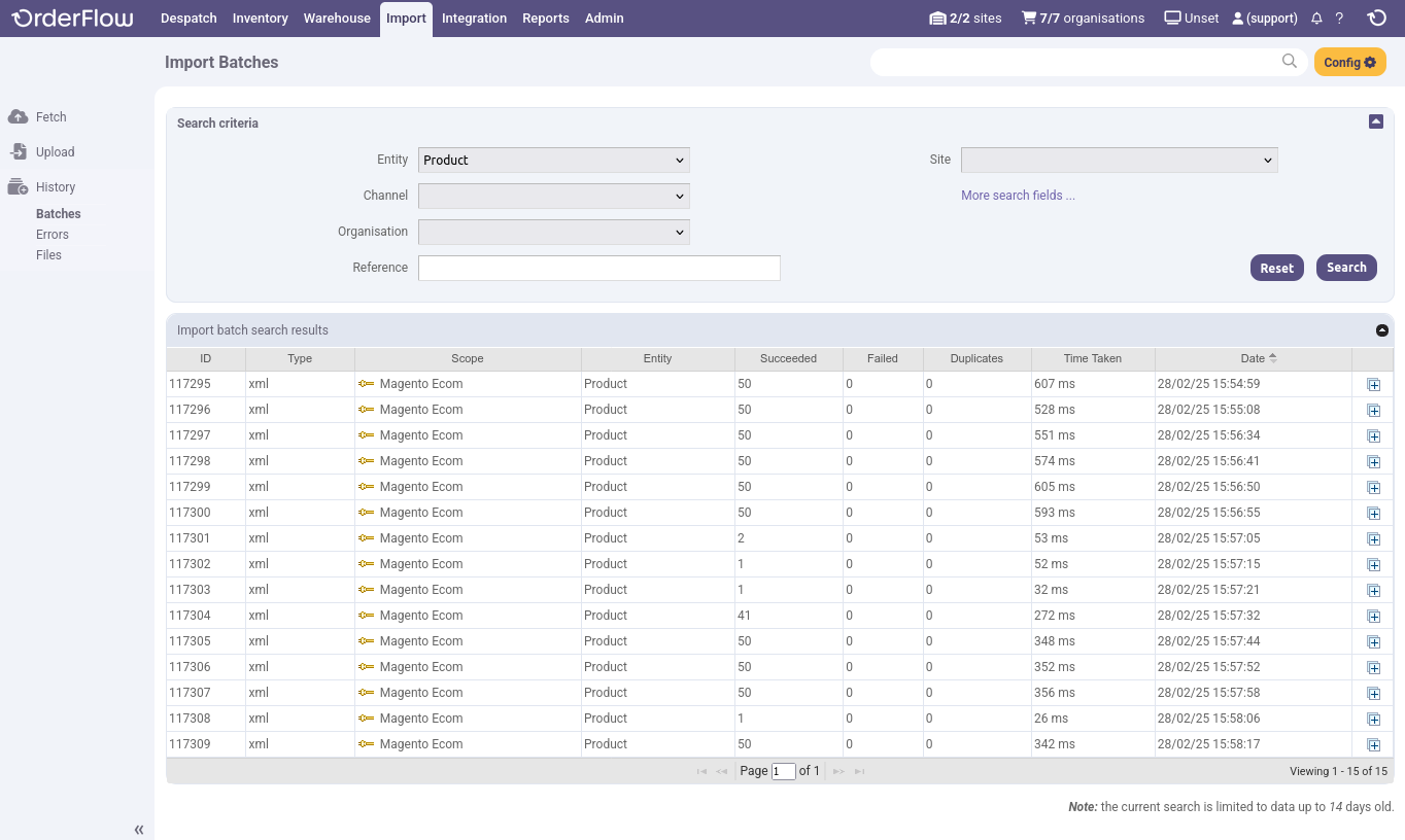 OrderFlow Product Import