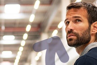 Close up of man in warehouse